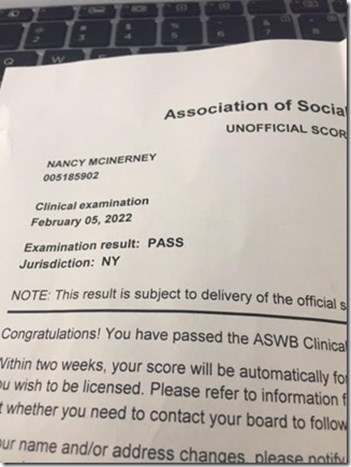 nancy passed the ny clinical exam