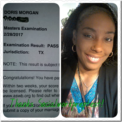 doris passed the masters exam