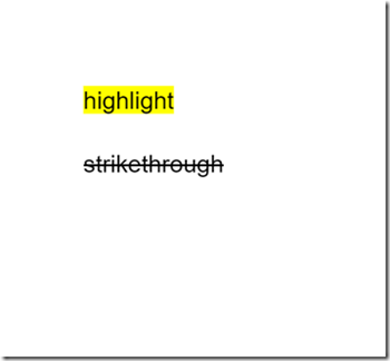 new aswb features - highlight and strikethrough