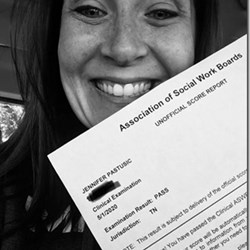 Jennifer Passed the Tennessee Clinical Social Work Exam