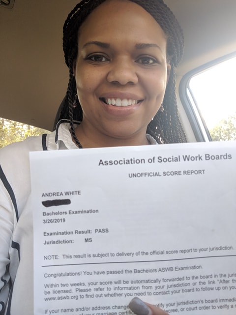 Andrea Passed The ASWB Exam