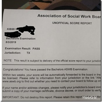 kibibi passed the texas bachelors exam