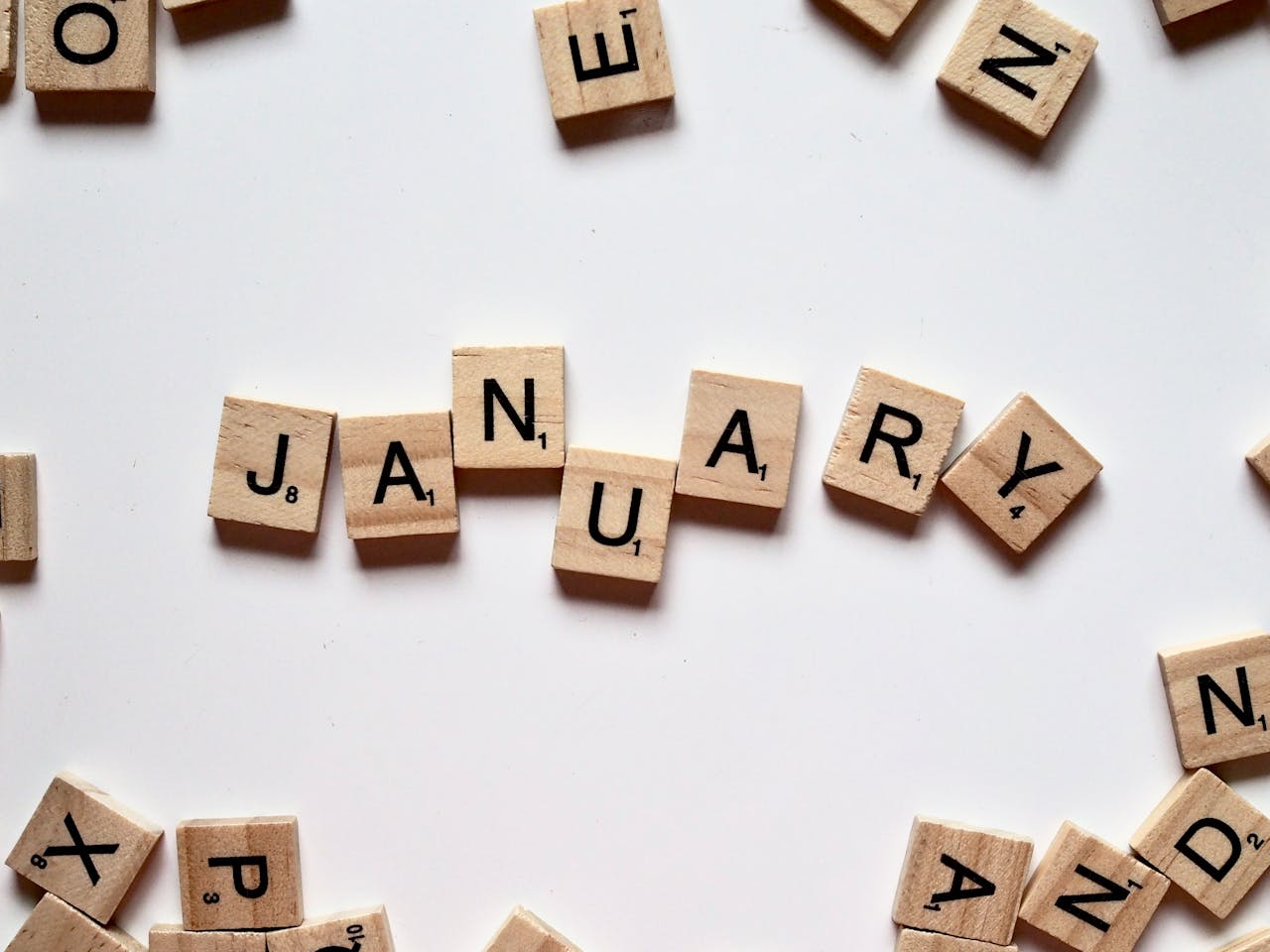 January in Scrabble tiles