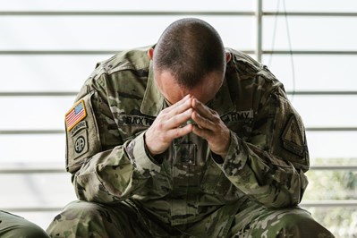 Soldier suffering